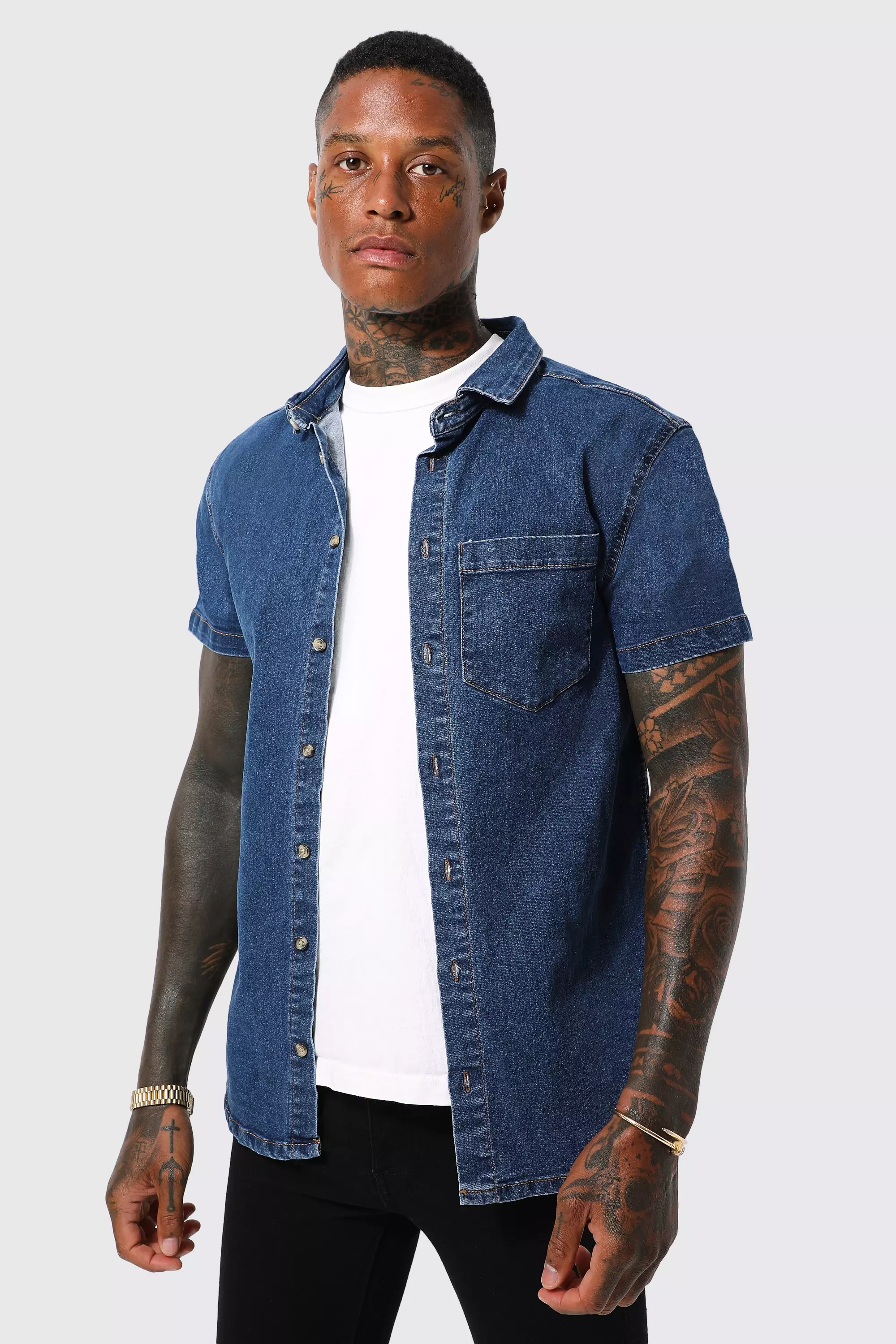 Mens muscle fit short sleeve shirt deals